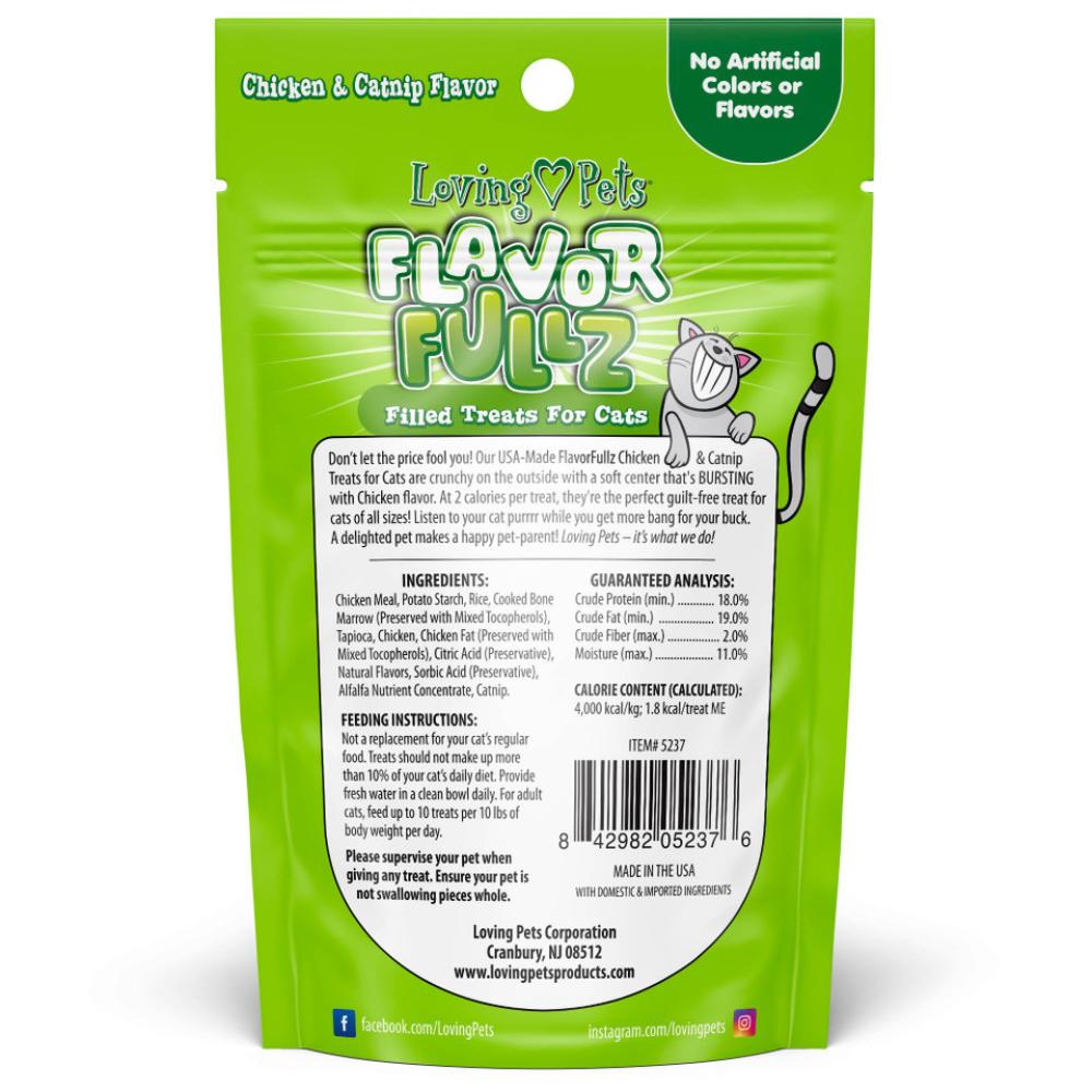 Loving Pets Flavorfullz Cat Treats 3oz- Chicken & Catnip