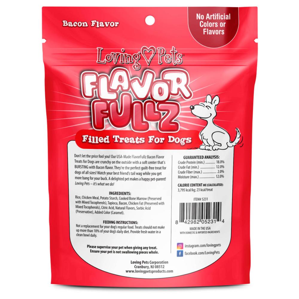 Loving Pets Flavorfullz Dog Treats 6oz- Bacon