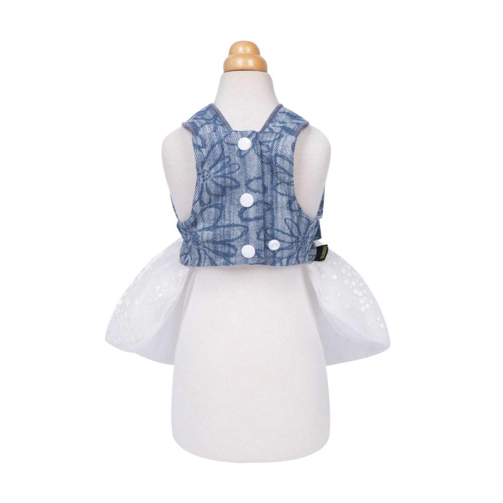 ocean denim dog dress Fitwarm Floral Harness – Paws and Whiskers Size:XL (US 8) Adjustable to fit snugly ivory lace dress Birdy Grey Joyce Chiffon