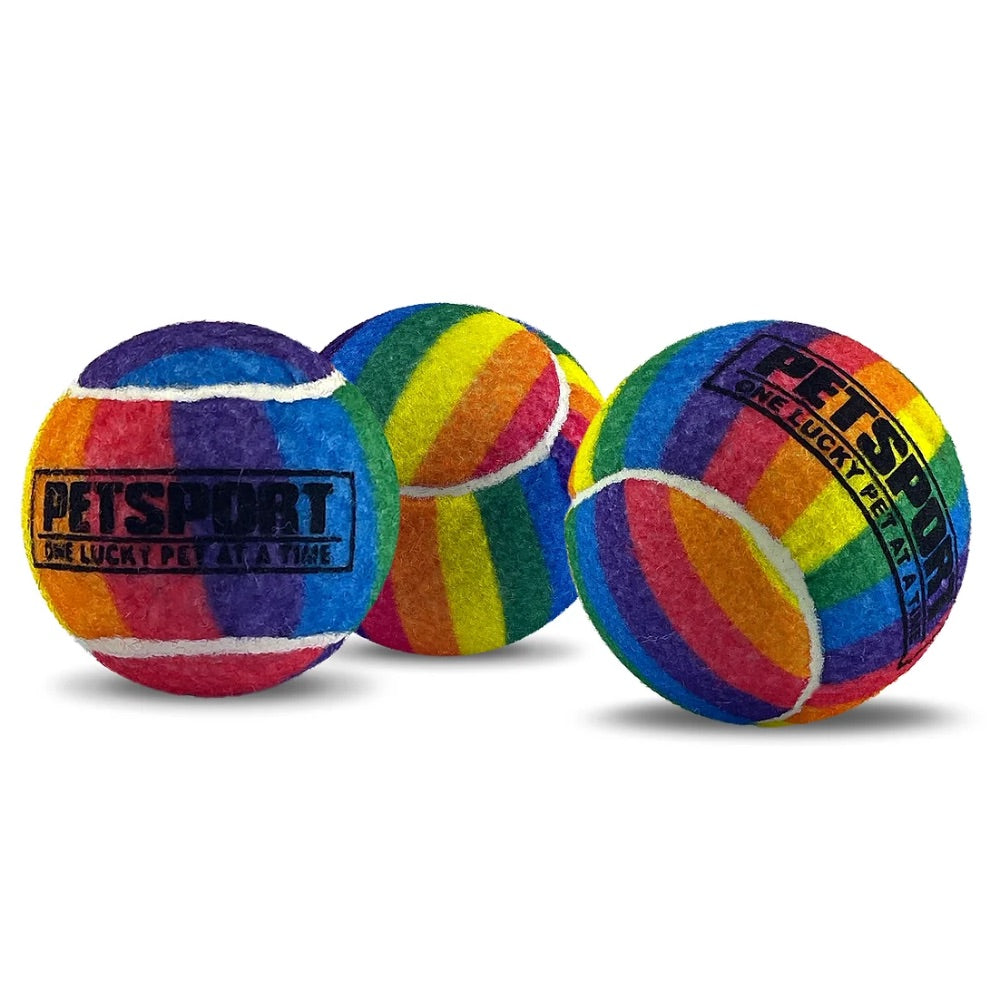 PetSport Rainbow Squeak Ball 2.5"- 3-Pack