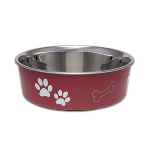 Loving Pets Bella Bowl Stainless Steel Dog Bowl - Merlot