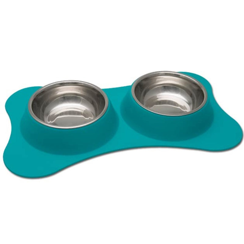 Loving Pets Dolce Small Bone Shaped Flex Diner - Robins Egg Blue