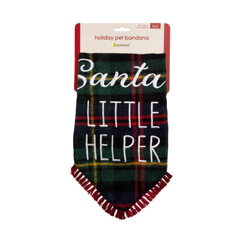 Pearhead santa's little helper pet bandana - Medium/Large