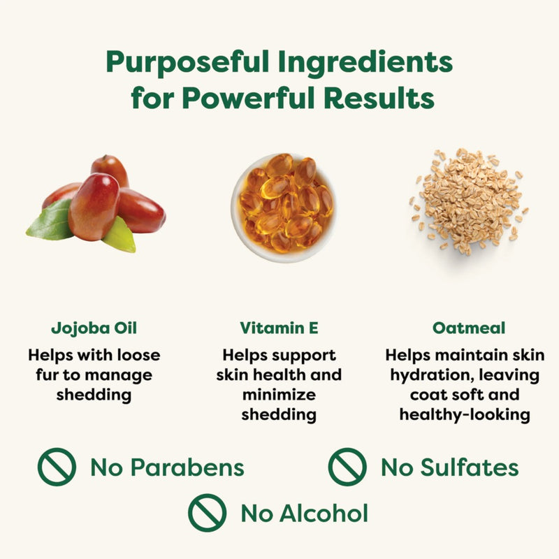 Earth Rated Deshedding 4-in-1 Double Coat Dog Shampoo -White Tea and Basil 16oz