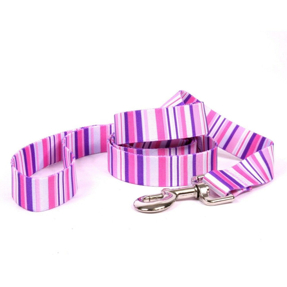 Yellow Dog Design PURPLE AND PINK STRIPES DOG LEASH - 5ft