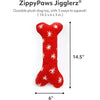 ZippyPaws Holiday Jigglerz Festive Bone Plush Dog Toy