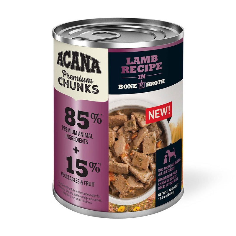 Acana® Premium Chunks Lamb Recipe in Bone Broth Dog Food 12.8 Oz