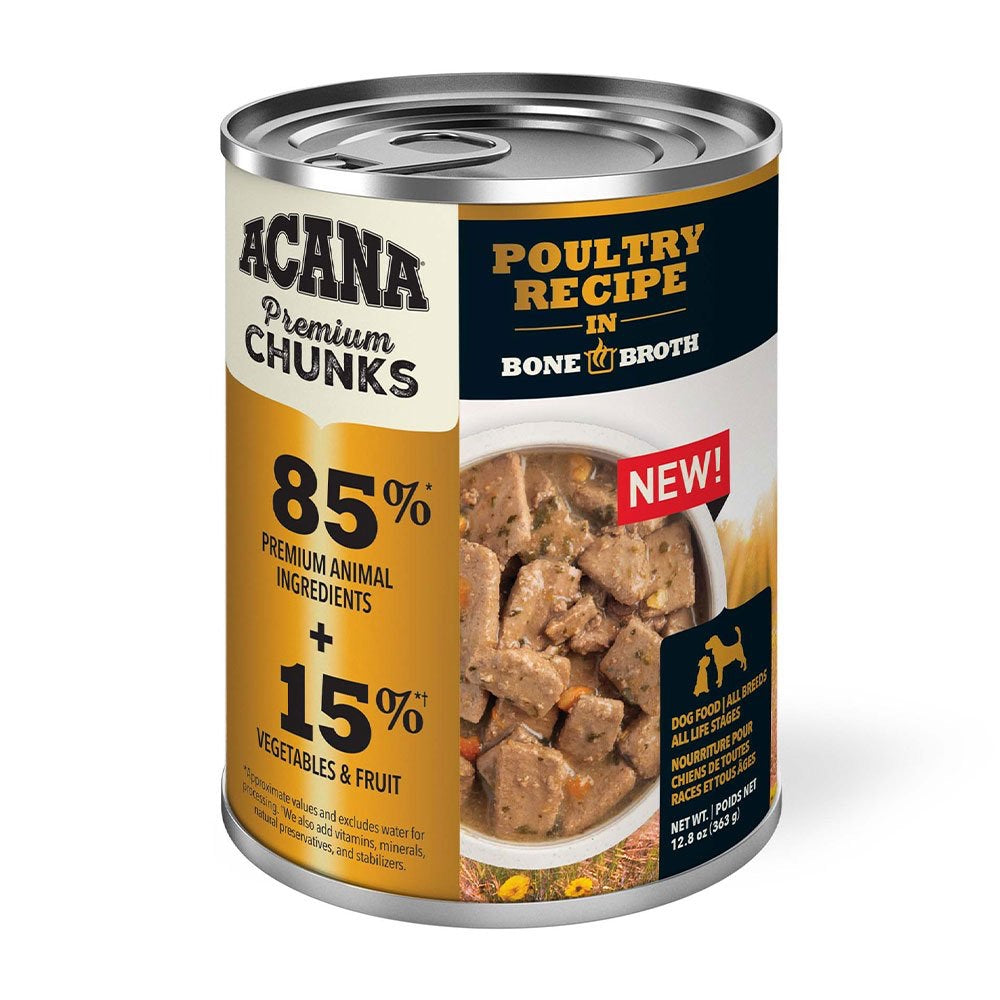 Acana® Premium Chunks Poultry Recipe in Bone Broth Dog Food 12.8 Oz