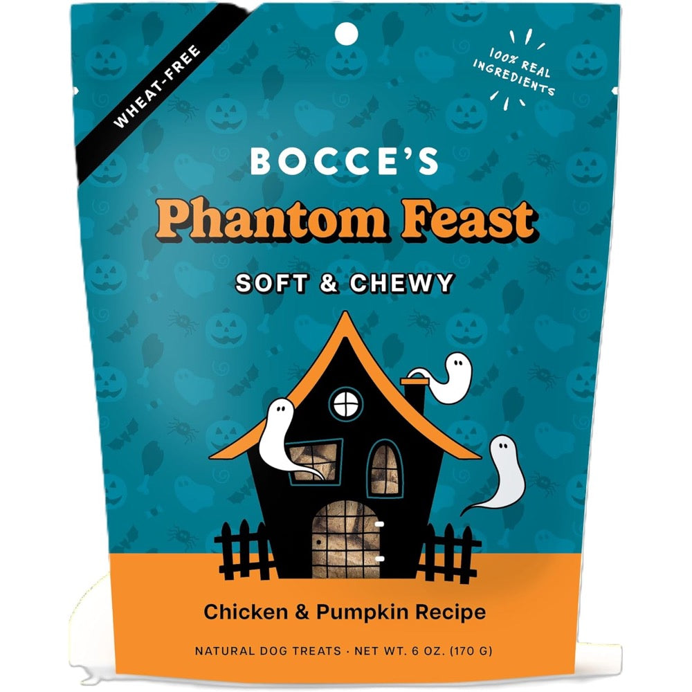 Bocce's Bakery Phantom Feast Chicken & Pumpkin Soft & Chewy Dog Treats, 6-oz bag