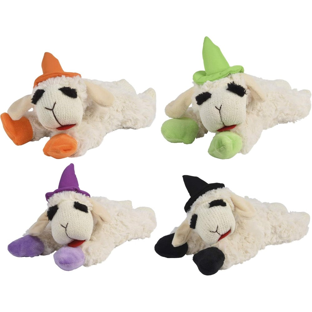 Multipet Lamb Chop with Witch Hat Dog Toy 6.5"
