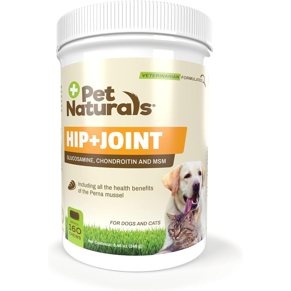 Pet Naturals Hip and Joint Supplement for Dog and Cats  -160 chews