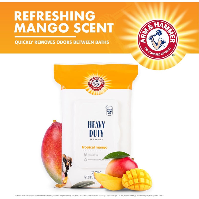 Arm & Hammer Heavy Duty Tropical Mango Pet Wipes  - 30 Count