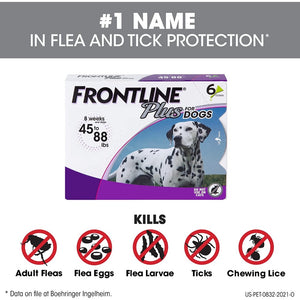 FRONTLINE® Plus for Dogs Flea and Tick Treatment (Large Dog, 45-88 lbs.) - 1 Dose