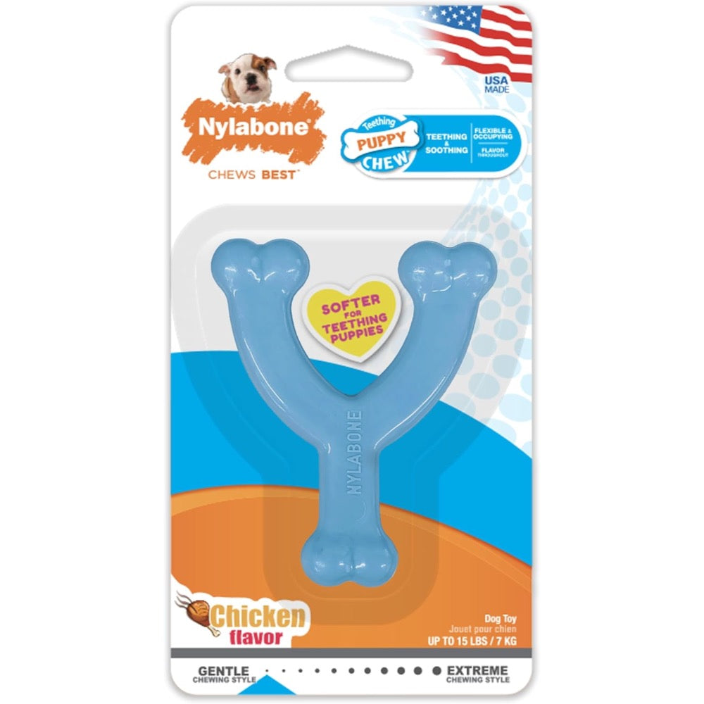 Nylabone Puppy Chew Toy Wishbone Chicken (XS/Petite Up To 15 Lbs)