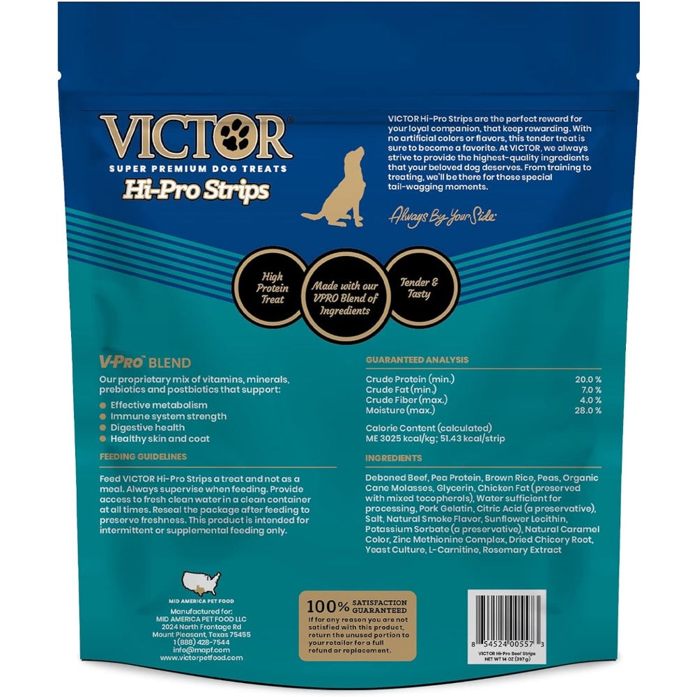 Victor Hi-Pro Strips with Tender Beef | Savory Treat