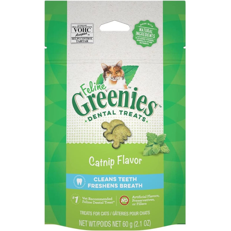 Feline Greenies Dental Treat Catnip Flavor for Cats 2.1oz