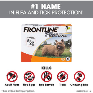 FRONTLINE® Plus for Dogs Flea and Tick Treatment (Small Dog, 5-22 lbs.) - 1 Dose