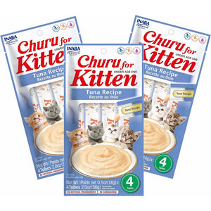 INABA CHURU KITTEN Purees Tuna Recipe - 4 0.5oz Tubes