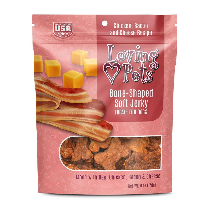 Loving Pets Bacon & Cheese Bone-Shaped Soft Jerky