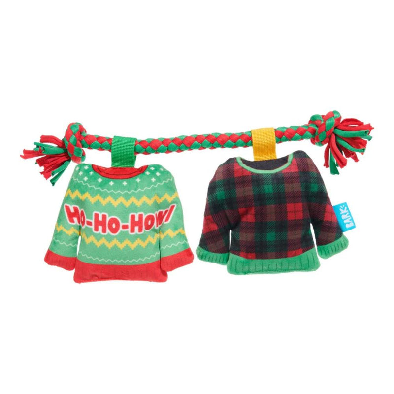 BARK Christmutts Sweater Tug and Rope Plush Dog Toy