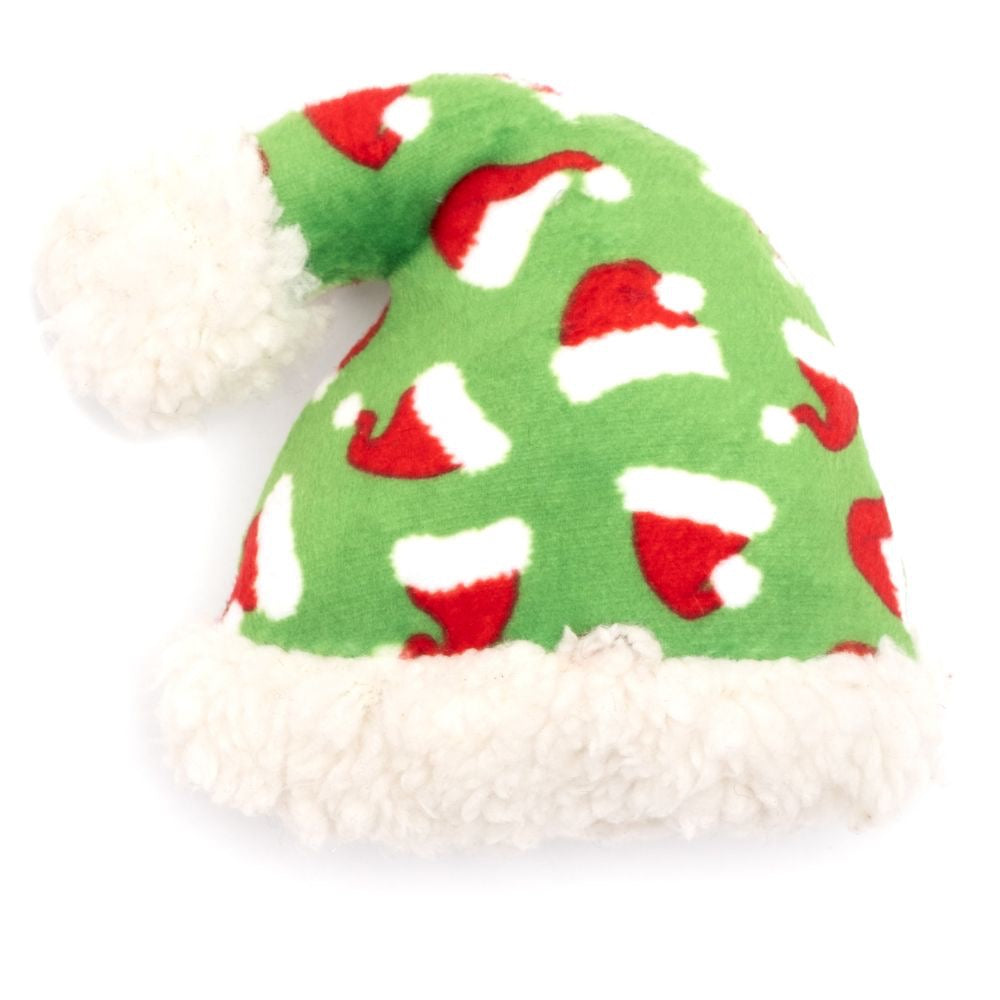 The Worthy Cat Green Santa Hat Cat Toy