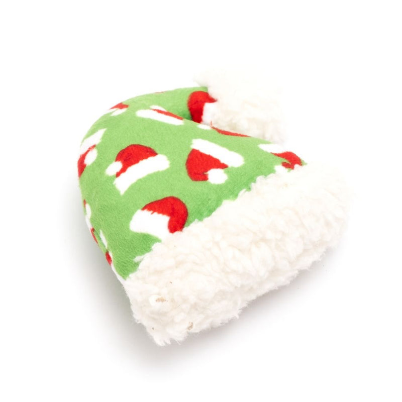 The Worthy Cat Green Santa Hat Cat Toy