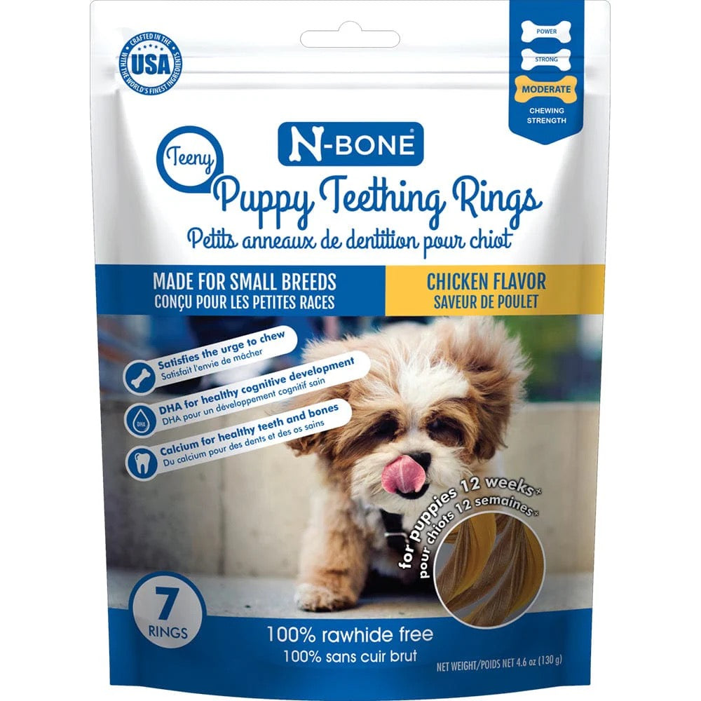 N-Bone® Teeny Puppy Teething Rings for Moderate Chewers- Chicken Flavor