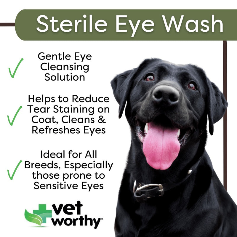 *BUY 1 GET 1 FREE* Vet Worthy Sterile Eye Wash for Dogs - 4oz Expiring End of November, 2024.