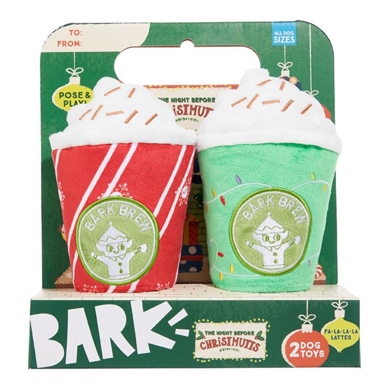 BARK Fa-La-La-Lattes Plush Dog Toy - 2pc