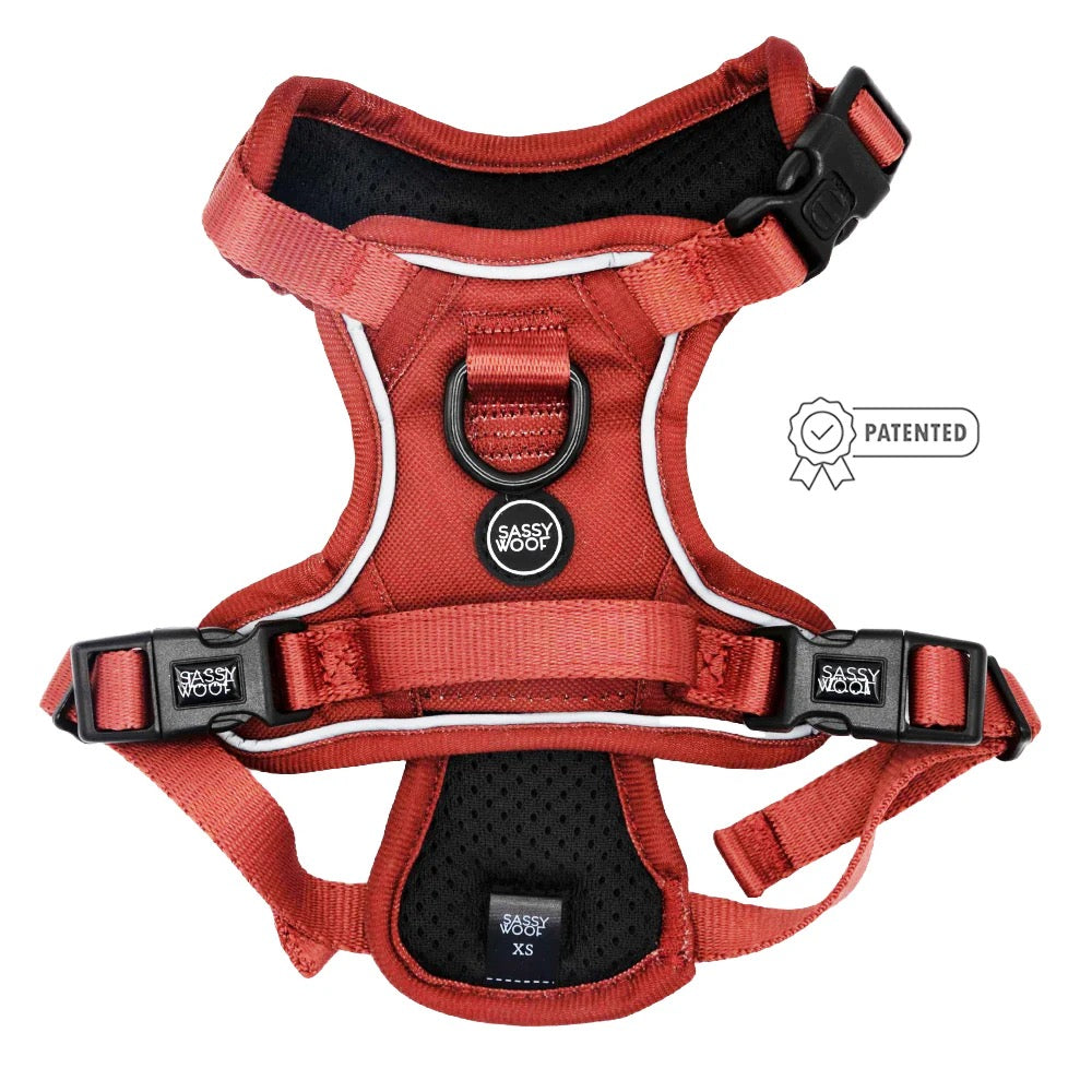 Sassy Woof Dog Step-In Harness- Burgundy