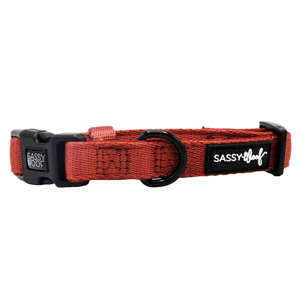 Sassy Woof Dog Collar- Burgundy