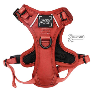 Sassy Woof Dog Step-In Harness- Burgundy