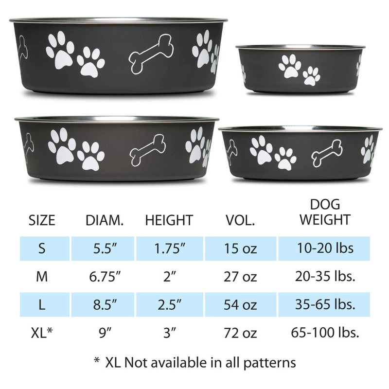 Loving Pets Bella Bowl Stainless Steel Dog Bowl - Grape