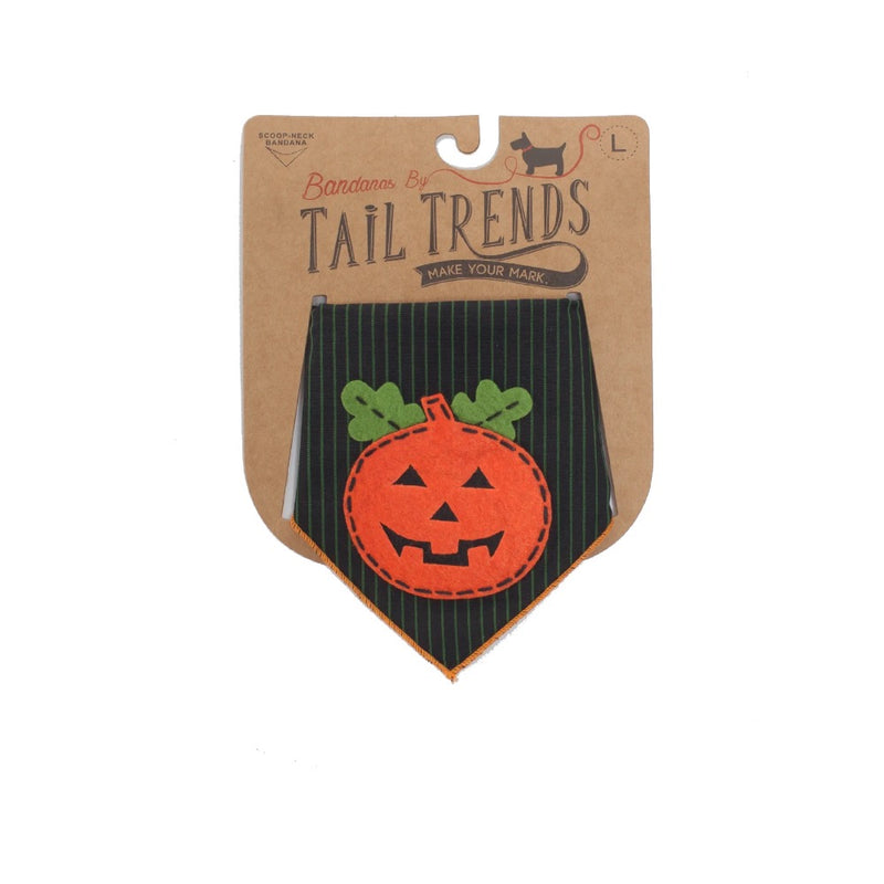 Tail Trends Pumpkin Stripes Halloween Dog Bandana