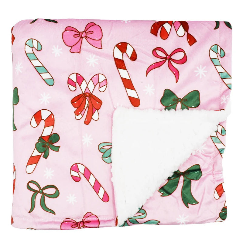 Sassy Woof Dog Blanket - Candy Cane Coquette