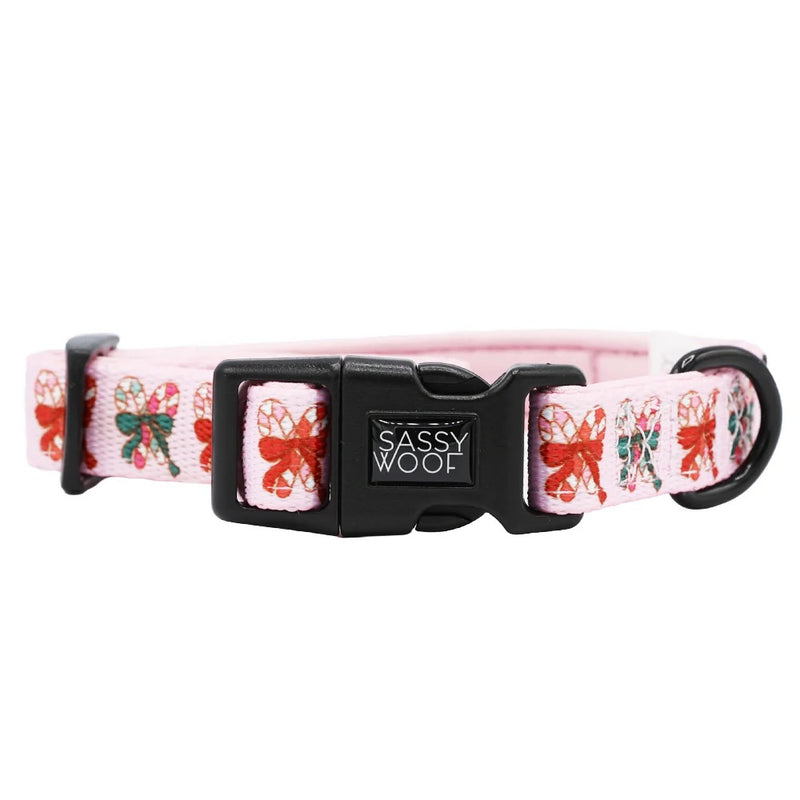 Sassy Woof Dog Collar - Candy Cane Coquette