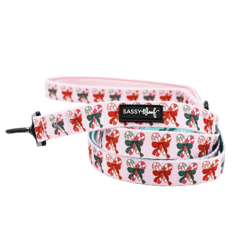 Sassy Woof Dog Leash - Candy Cane Coquette