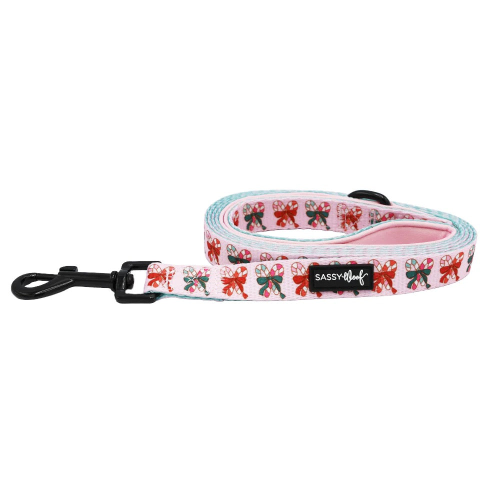 Sassy Woof Dog Leash - Candy Cane Coquette