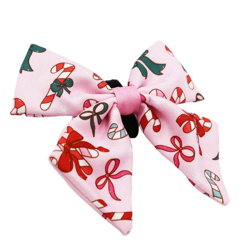 Sassy Woof Dog Sailor Bow - Candy Cane Coquette