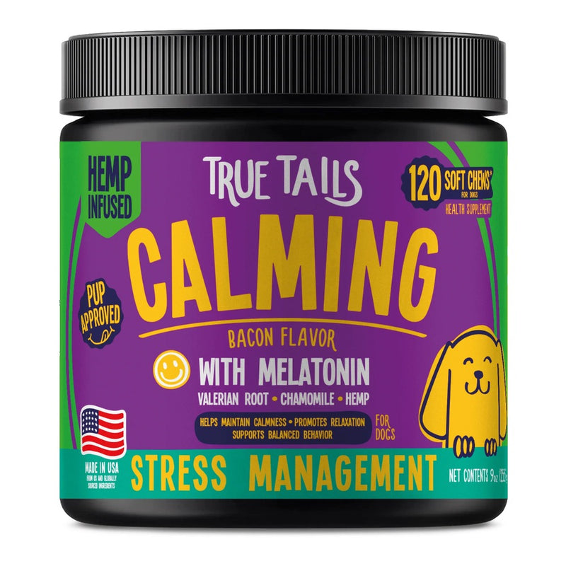 True Tails Calming Support With Hemp For Dogs - 9oz Jar (120 Count)