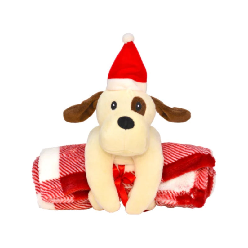 Patchwork Pet PUPPY WITH SANTA HAT AND BLANKET