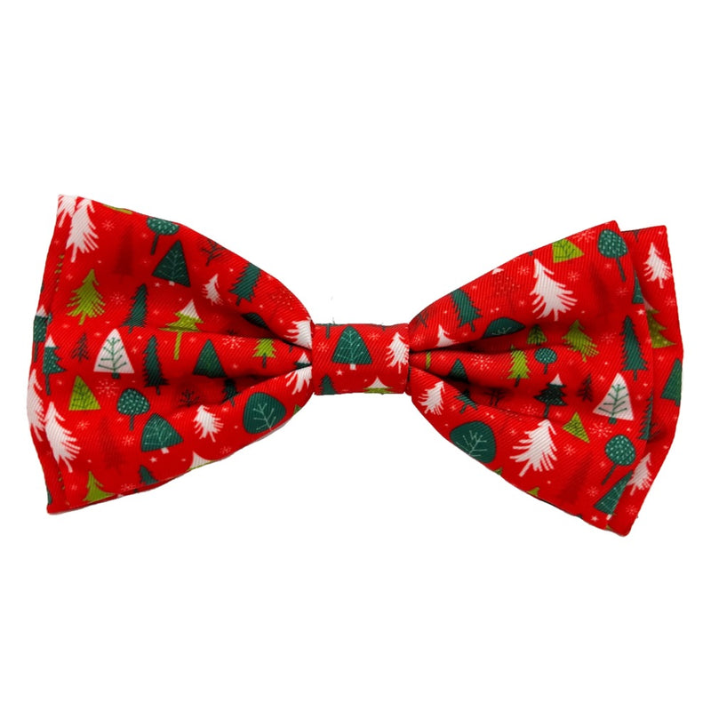 Huxley & Kent Red Christmas Trees Bow Tie