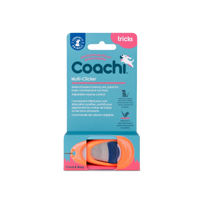 Coachi Dog Training Multi-Clicker Coral Navy Button