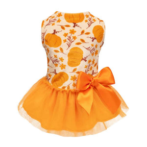 Fitwarm Pumpkin Dog Tutu Dress- Orange