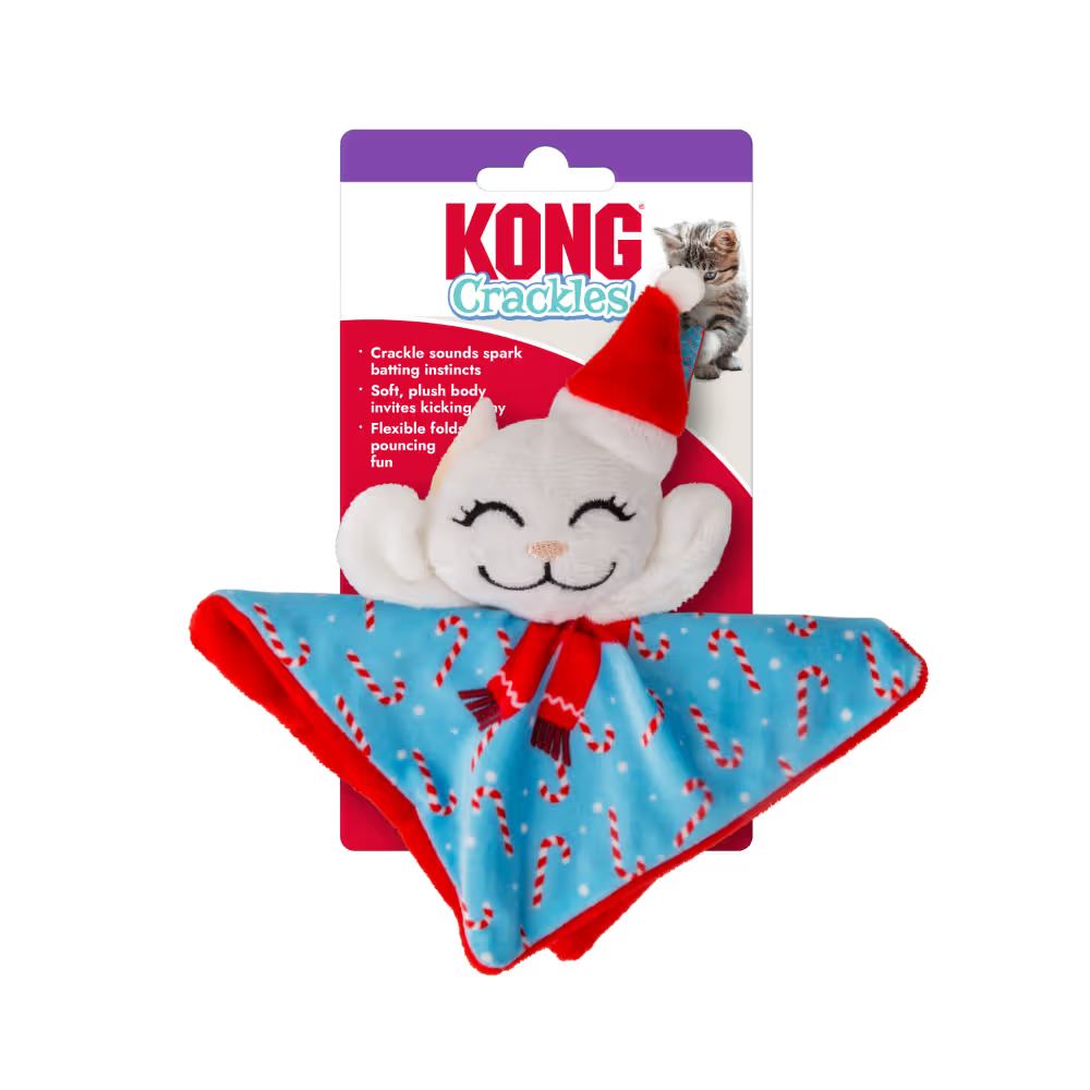 KONG Holiday Crackles Santa Kitty Cat Toy