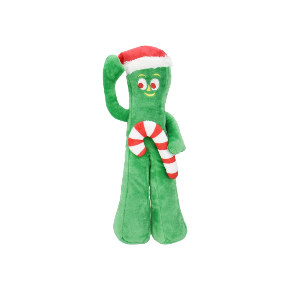 Multipet Gumby® Plush with Santa Hat and Candy Cane- 10.5"
