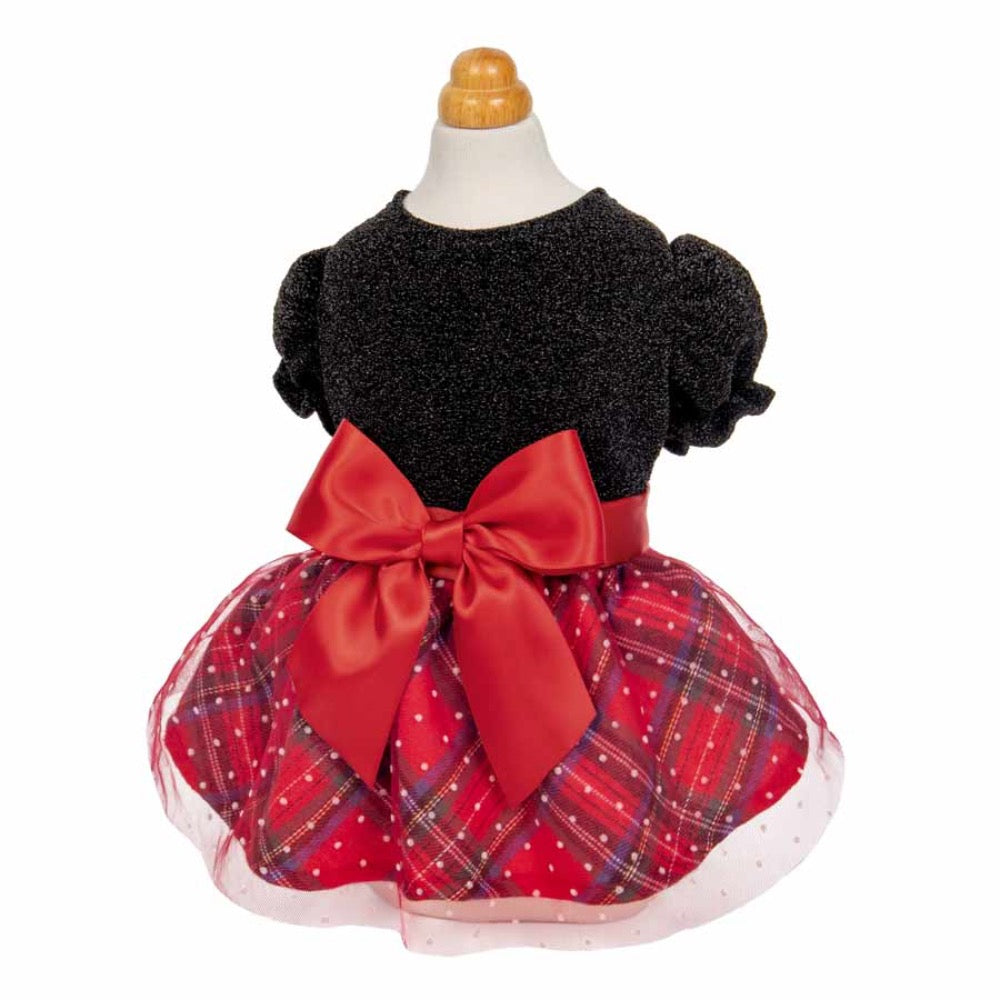 Fitwarm Christmas Tartan Plaid Dog Dress