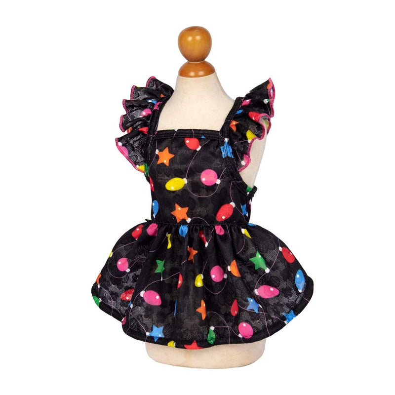 Fitwarm Christmas Light Ruffle Dog Dress