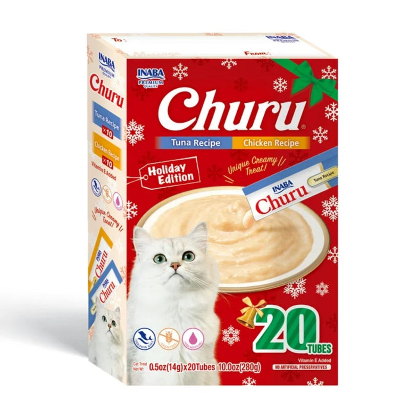 Inaba Churu Holiday Tuna & Chicken Variety Pack Grain-Free Lickable Cat Treats