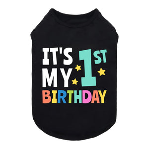 Fitwarm IT'S MY FIRST BIRTHDAY SHIRT- Black